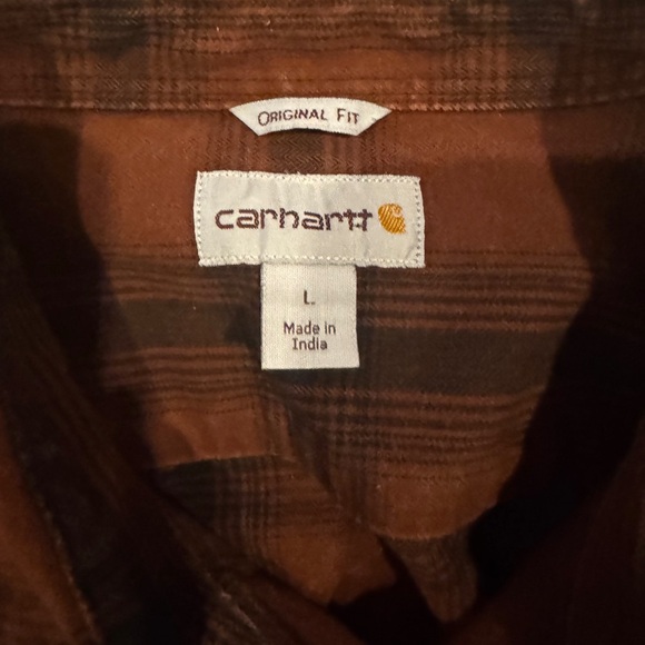 Carhartt Rugged Flex Plaid 🟩& Original Fit Flannel 🟧 Shirt BUNDLE, sz L - Picture 8 of 13